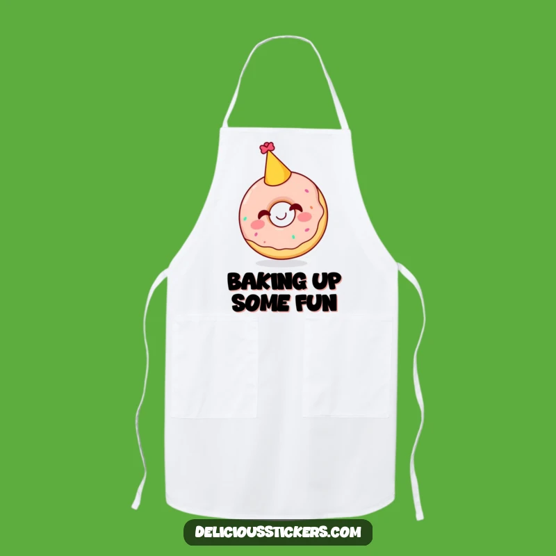 Funny Giggling Doughnut Party Hat Apron - Bake with Sweet Joy!