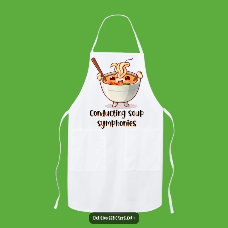 Funny Ramen Bowl Chopstick Baton Apron - Whimsical & Hilarious Kitchen Gift!