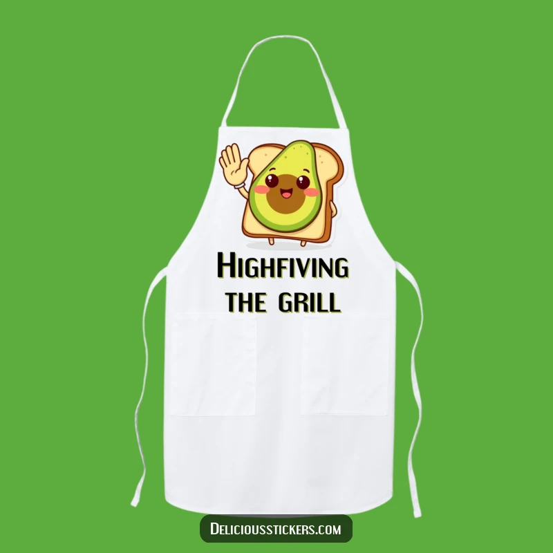 Funny Avocado Toast Apron: High Five Kitchen Fun, Practical Humorous Gift
