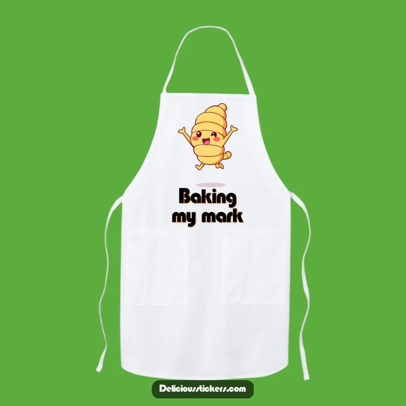 Funny Croissant Leap Apron: Bakery Fun in the Kitchen, Practical Humorous Gift