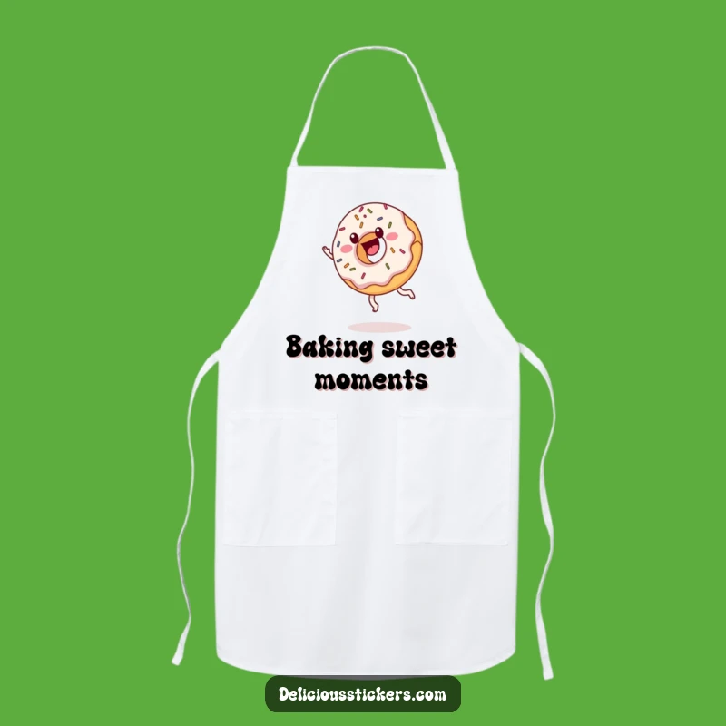 Funny Donut Cartwheel Apron: Bake with Sweetness and Cartoon Fun