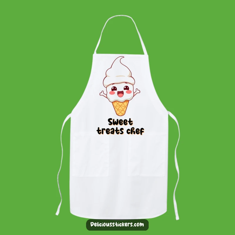 Funny Ice Cream Apron: Cone Hat Fun - Kitchen Dessert Delight!