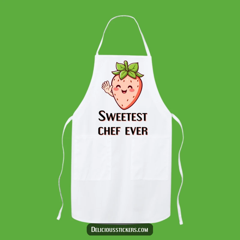 Funny Strawberry Wave Apron - Cook with Cheer Featuring This Fruit Character