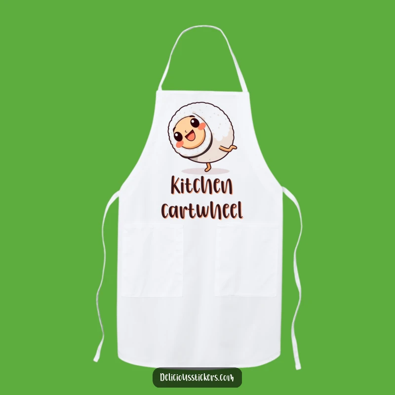 Funny Sushi Cartwheel Apron: Practical Roll Character, Humorous Kitchen Wear