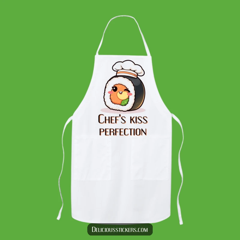 Funny Sushi Chef Hat Wink Apron: Cook with Culinary Charm and Humor