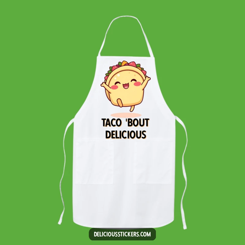 Funny Taco Kick Apron: Cook with Fiesta Fun and Cartoon Flair