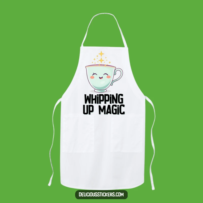 Funny Teacup Apron - Winking Chef Character, Perfect Funny Kitchen Gift!