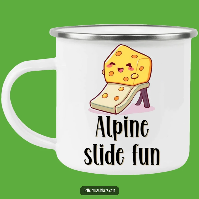 Durable Funny Winking Cheese Camping Mug: Sliding Fun Outdoors