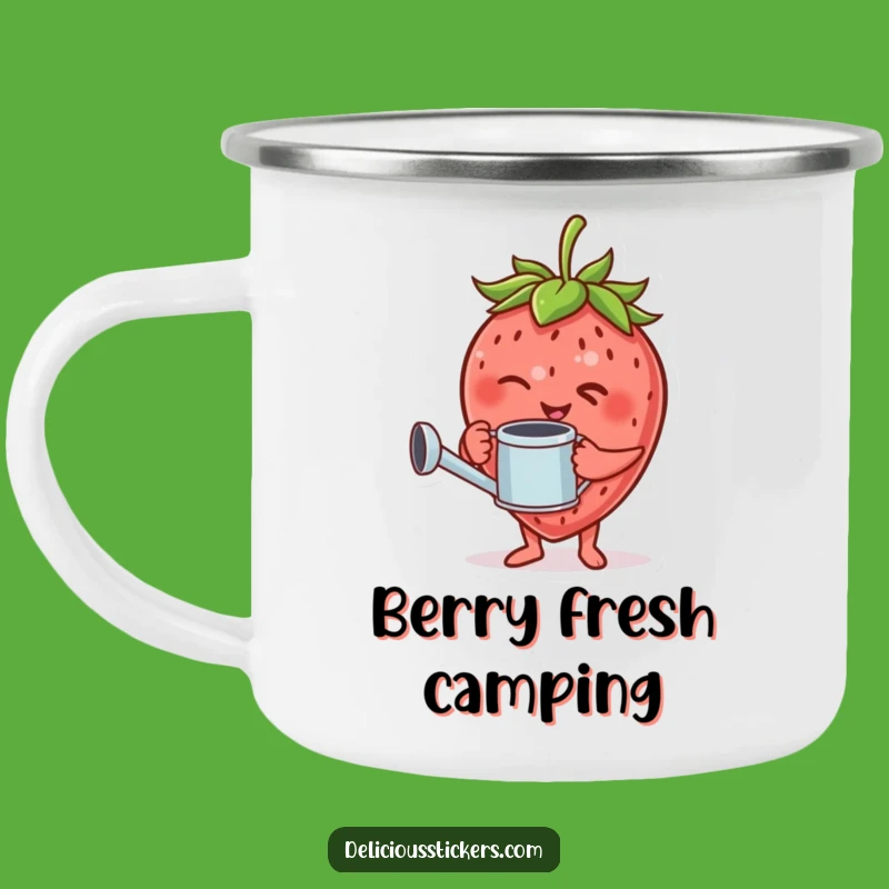 Funny Strawberry Gardener Camping Mug: Your Adventure Buddy for Coffee and Garden Dreams!