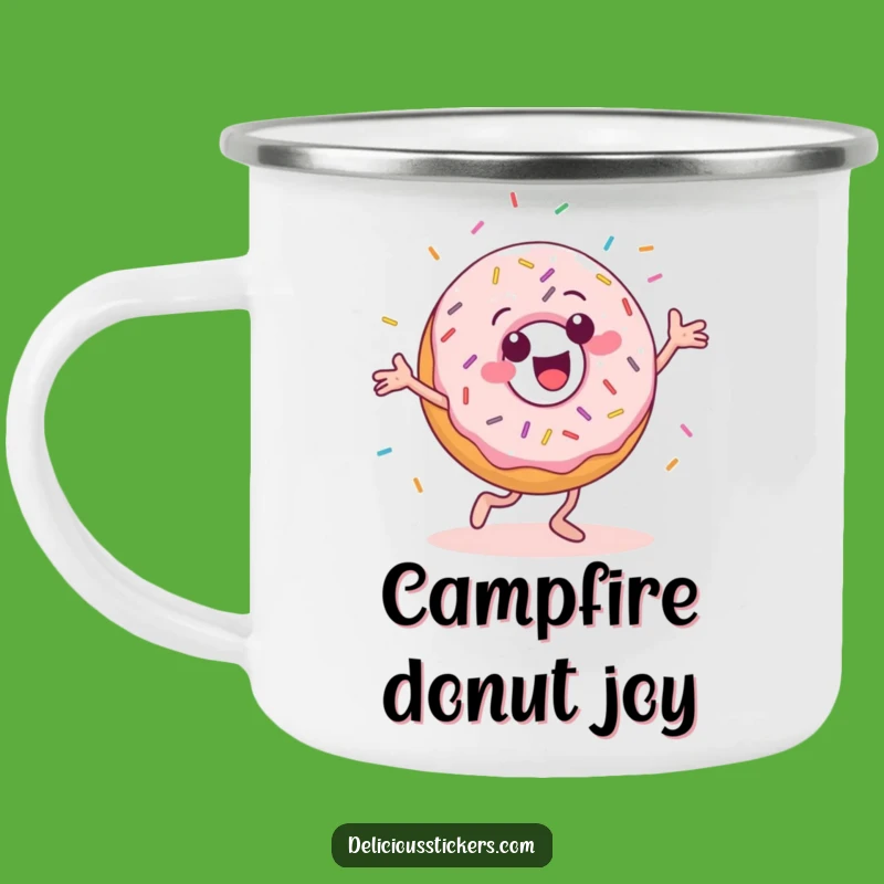 Funny Donut Dancer Camping Mug: Your Sweet Adventure Buddy for Coffee and Fun!