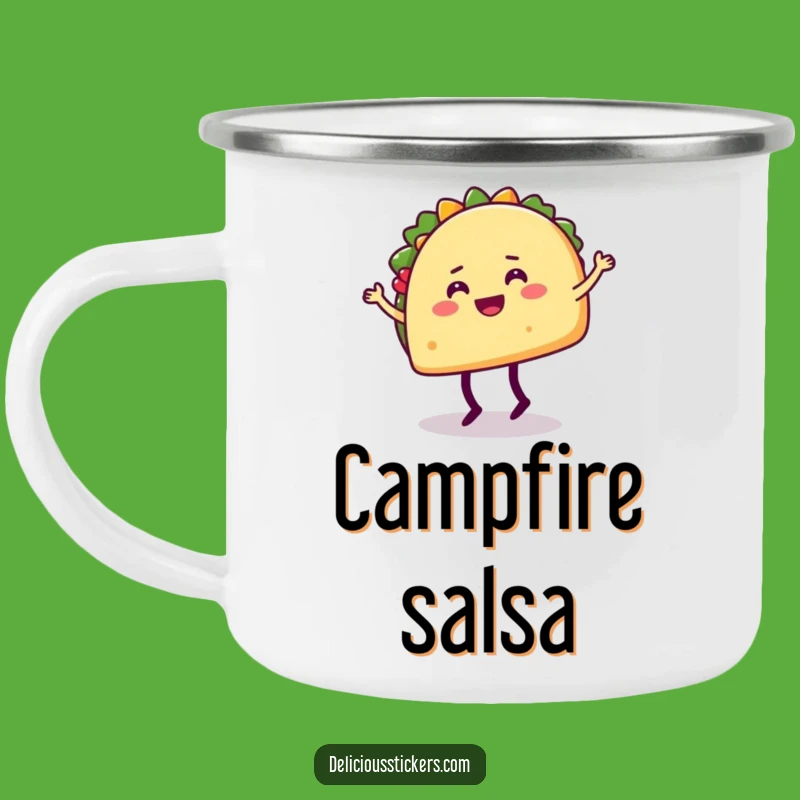 Funny Taco Dance Camping Mug - Durable and Joyful Outdoor Fiesta