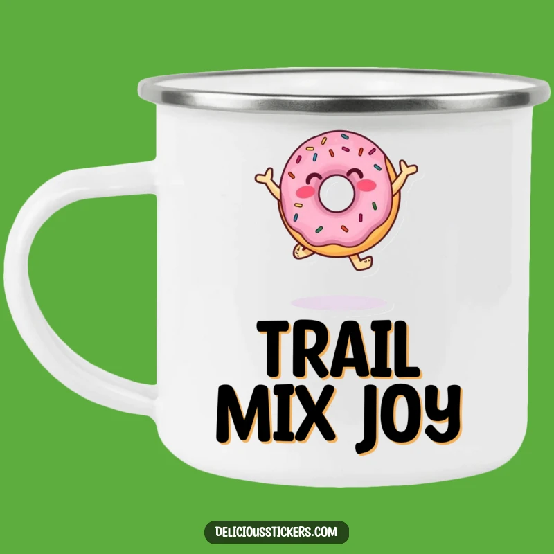 Funny Donut Camping Mug: Sprinkle Dance Adventure - Sweet Outdoors!