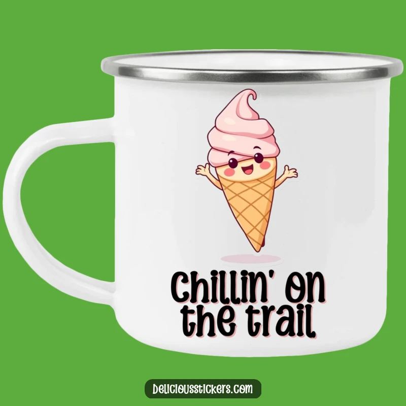 Funny Ice Cream Cone Camping Mug: Sip Your Adventure with Hilarious Style!