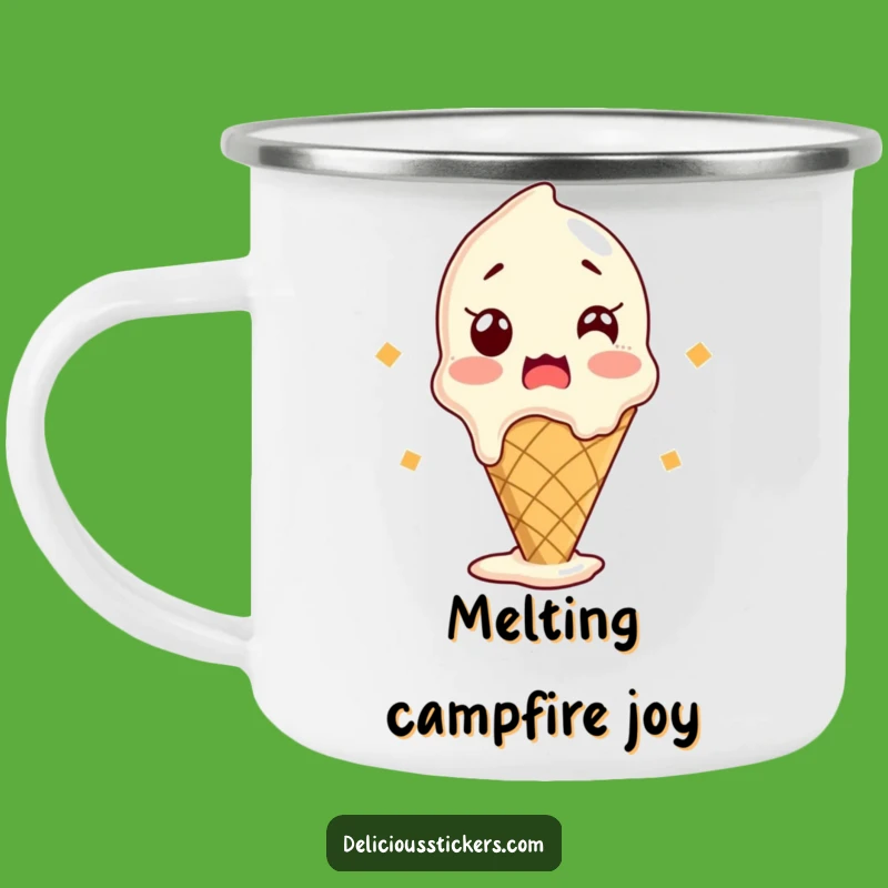 Funny Shocked Ice Cream Camping Mug - Durable Melting Cone Cup - Hilarious Outdoor Treat Gift