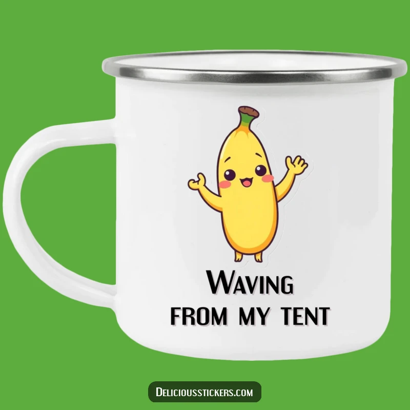 Funny Shy Banana Camping Mug: Durable & Charming for Outdoor Moments