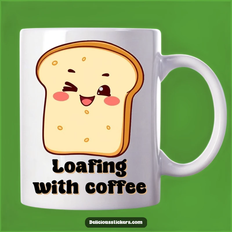 Funny Bread Loaf Wink Mug - Hilarious Bakery Gift for Carb Lovers with Humor!