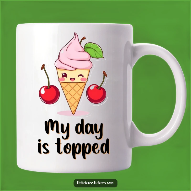 Funny Ice Cream Cone Mug - Witty Cherry Balance Gift for Dessert Lovers