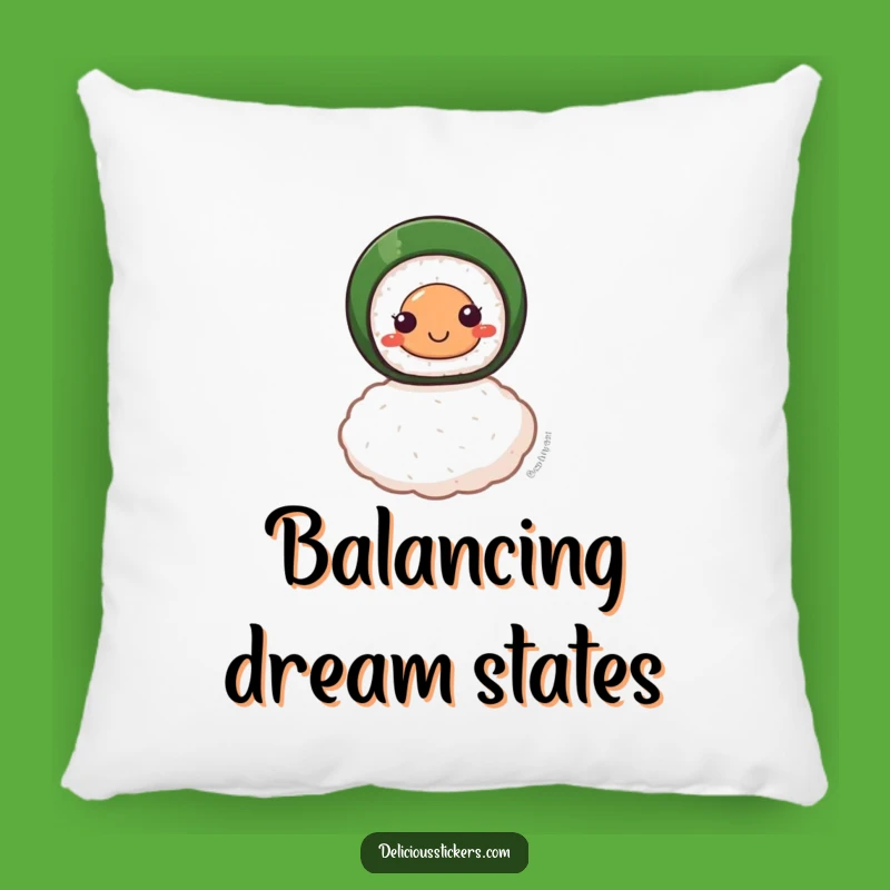 Funny Smiling Sushi Roll Pillow: Snuggle Up with Delicious, Balanced Comfort