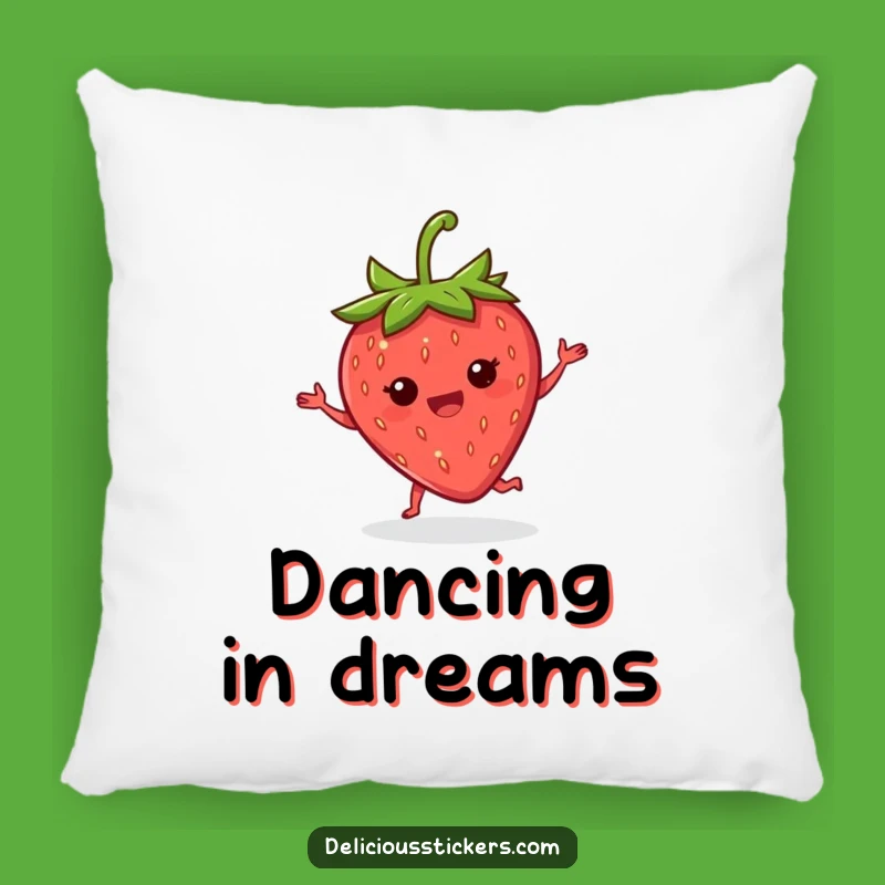 Funny Strawberry Dance Pillow: Cozy & Joyful Accent Pillow, Fun Gift Idea