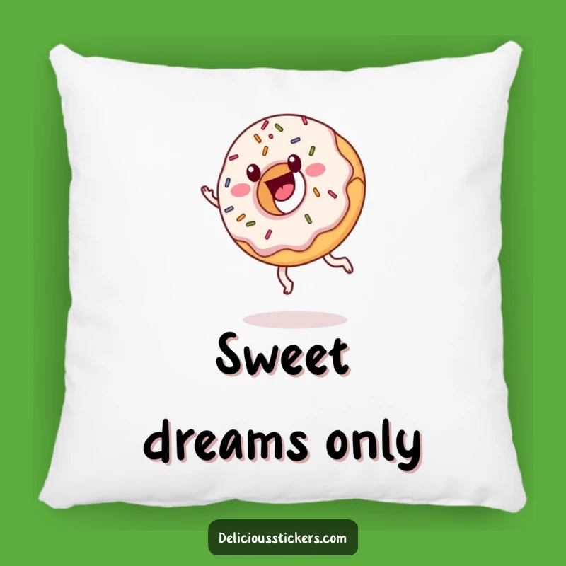 Funny Donut Cartwheel Pillow: Cozy Up with Sweet Cartoon Comfort