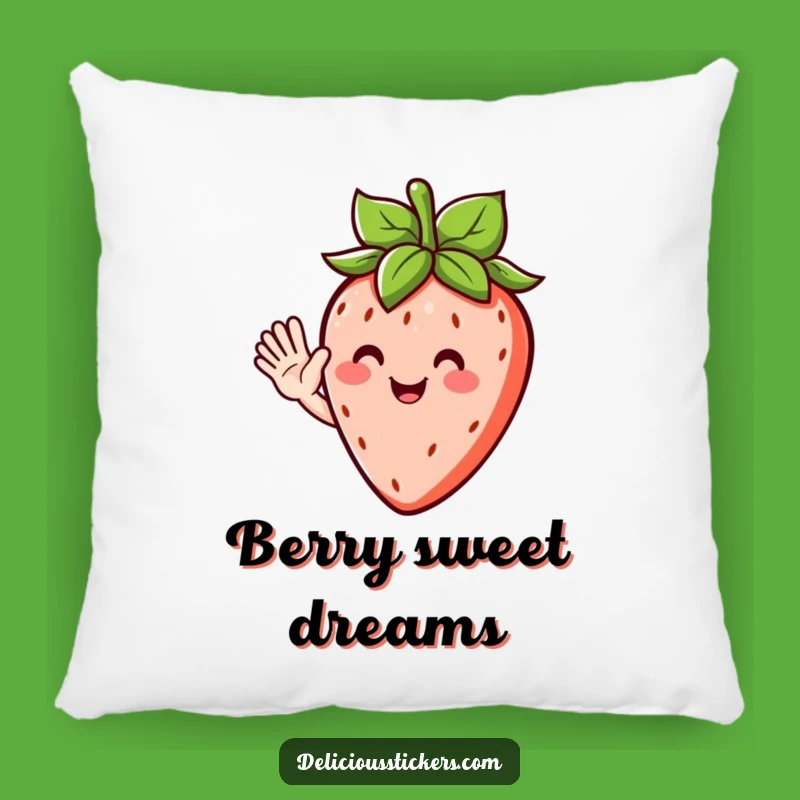 Funny Strawberry Wave Pillow - Sweet Fruit Character for Cozy Comfort
