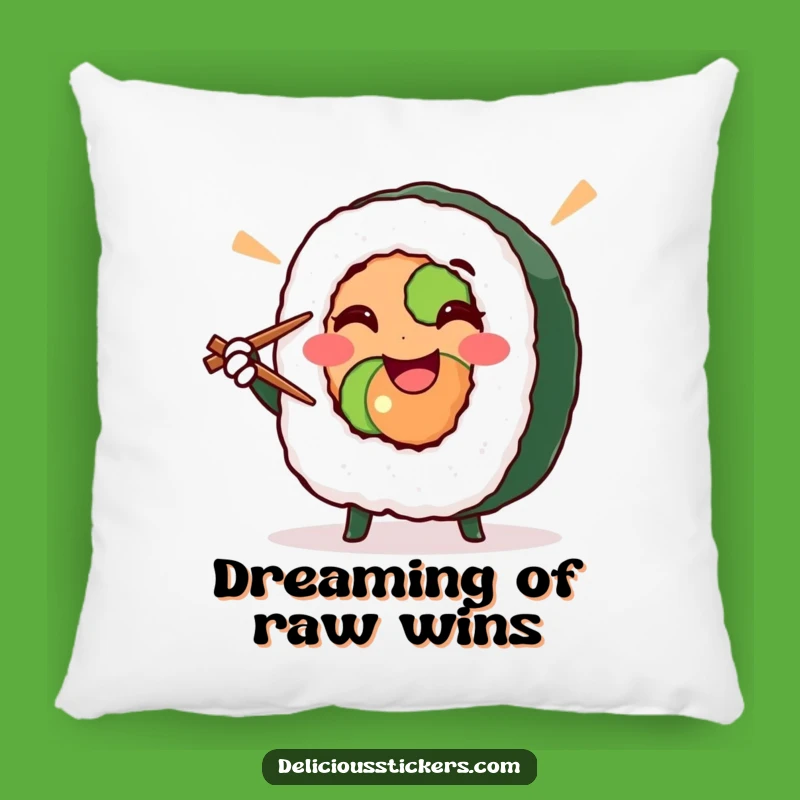 Funny Sushi Roll Pillow - Cozy Victory Pose Cushion for Comfort