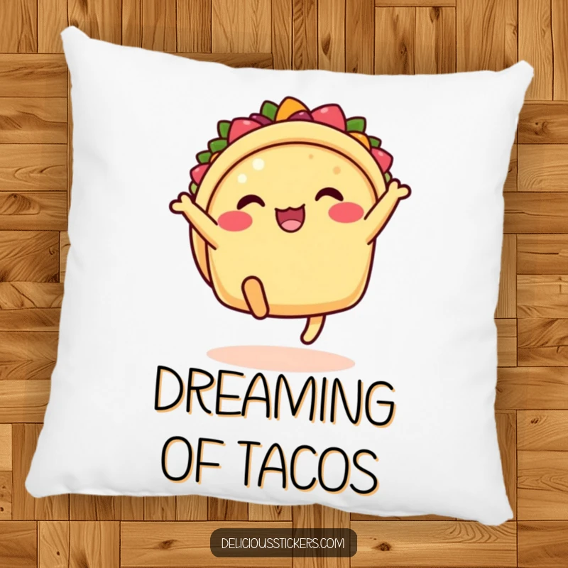 Funny taco pillow with legs kicking, cartoon comfort, a soft and festive humorous item.