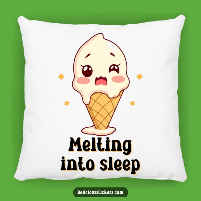 Funny Shocked Ice Cream Pillow - Soft Melting Cone Cushion - Hilarious Comfort Gift