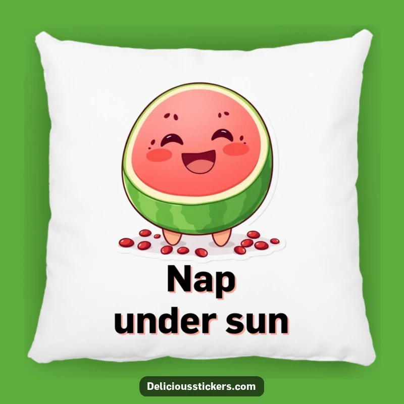 Funny Watermelon Grin Pillow: Cozy & Cute Summer Decor Gift