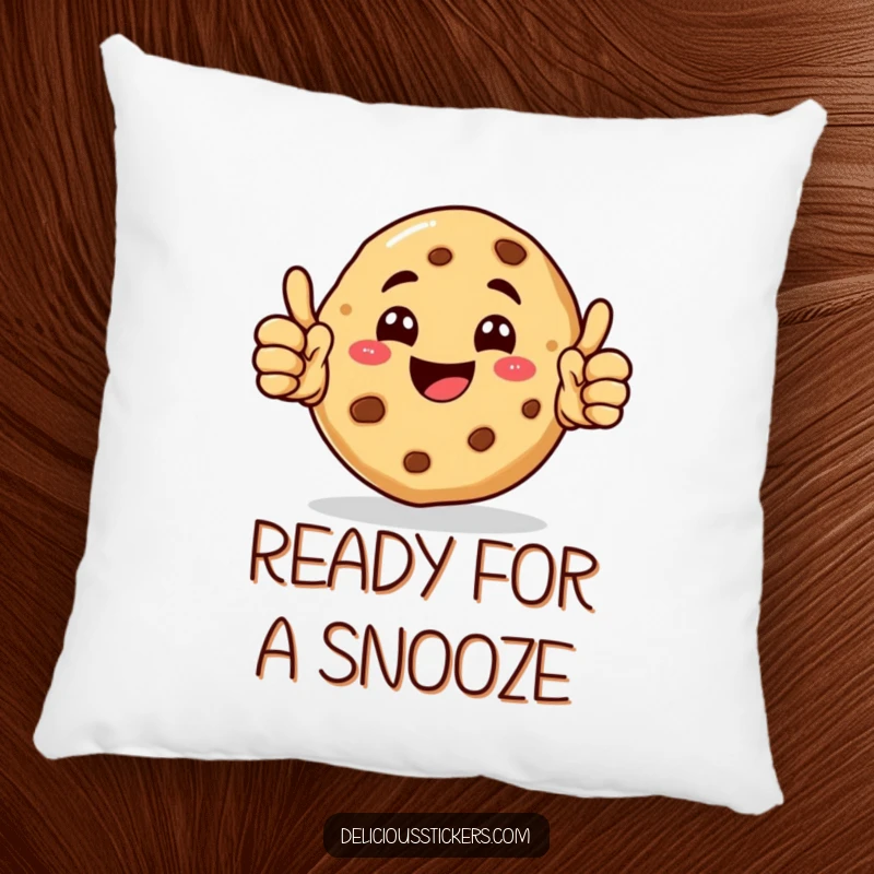 Funny Cookie Pillow featuring a happy cookie character giving double thumbs up, soft and irresistibly cute.