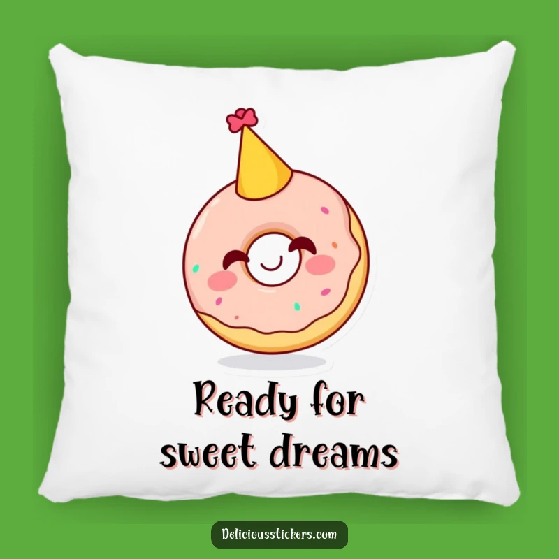 Funny Giggling Doughnut Party Hat Pillow - Sweet Dreams & Cozy Laughs!