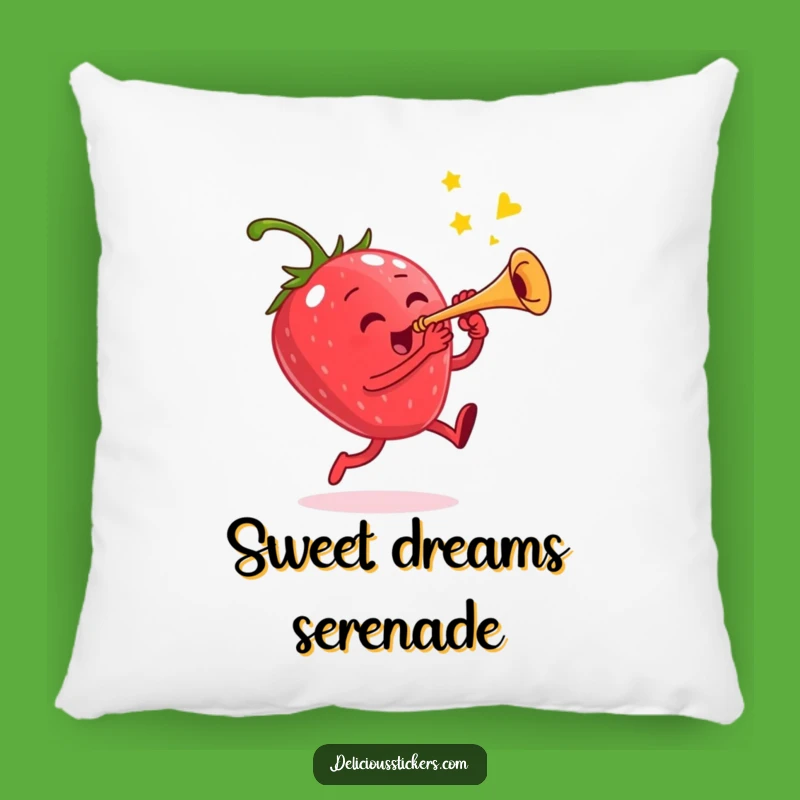 Funny Strawberry Pillow: Cozy & Cheerful Musical Accent