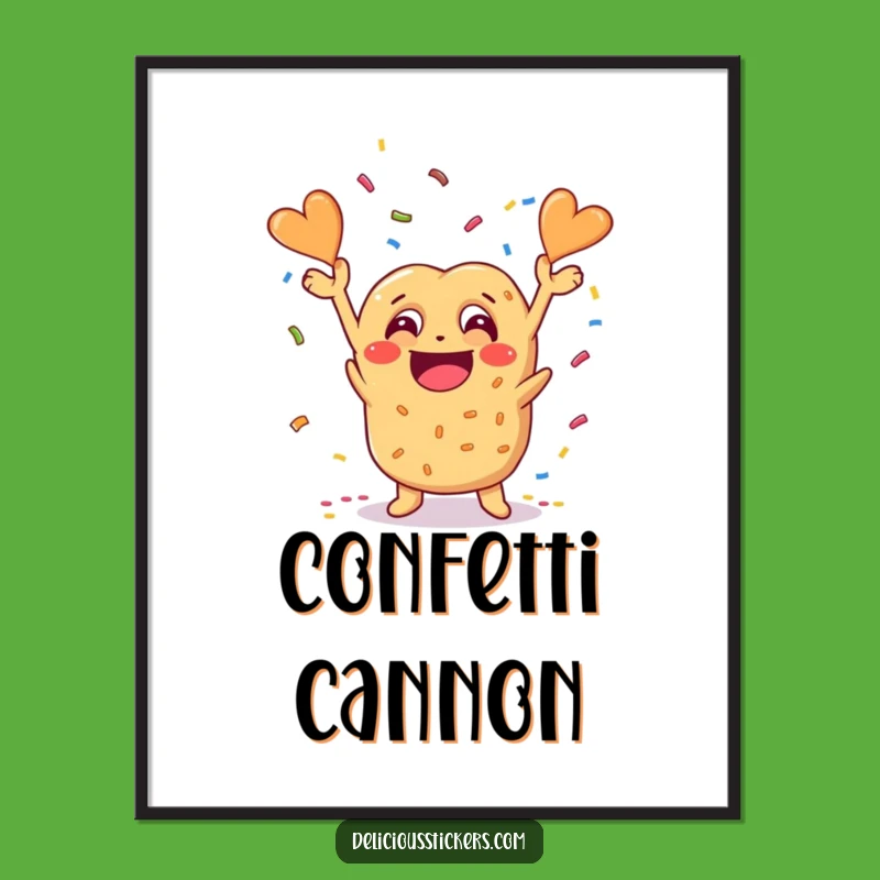 Funny Pretzel Confetti Digital Art: Bring Cheesy Joy and Humor to Your Walls