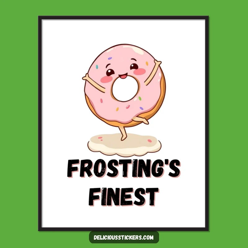 Funny Donut Ballet Digital Art - Joyful Printable for Instant Sweetness