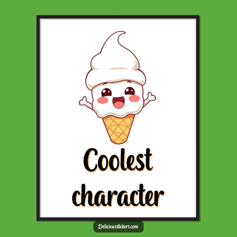 Funny Ice Cream Digital Print: Cone Hat Art - Instant Coolness!