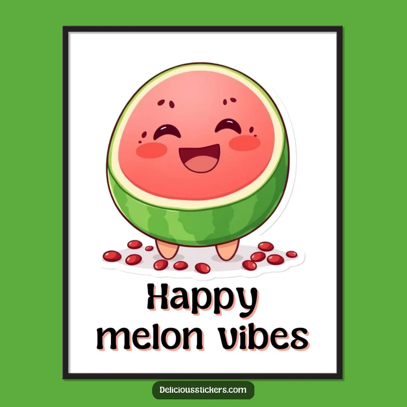 Funny Watermelon Grin Digital Print: Instant Summer Fun Art Gift