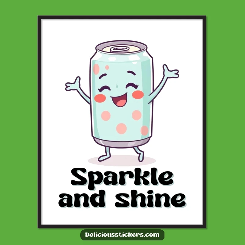 Funny Soda Can Digital Art - Dancing Character Print, Instant Funny Gift!