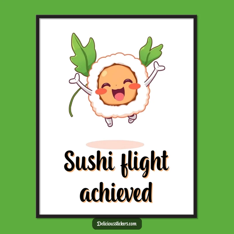 Funny Sushi Flyer Digital Art Print: Instant Download for Joyful Wall Decor!