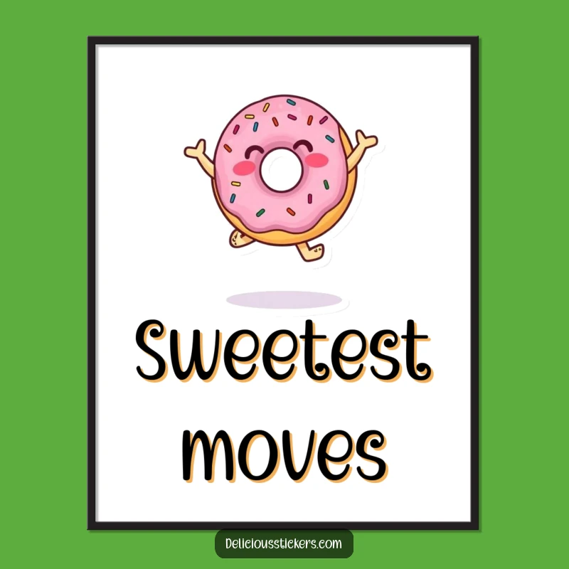 Funny Donut Digital Print: Sprinkle Dance Art - Instant Sweetness!