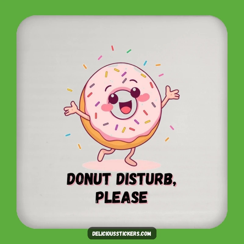 Funny Donut Dancer Drink Coaster: Protect Surfaces with This Hilarious Dessert Accessory!