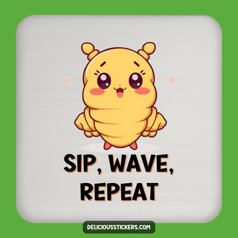 Funny Croissant Wave Coaster - Surprised Pastry Protecting Surfaces, Chic Funny Gift