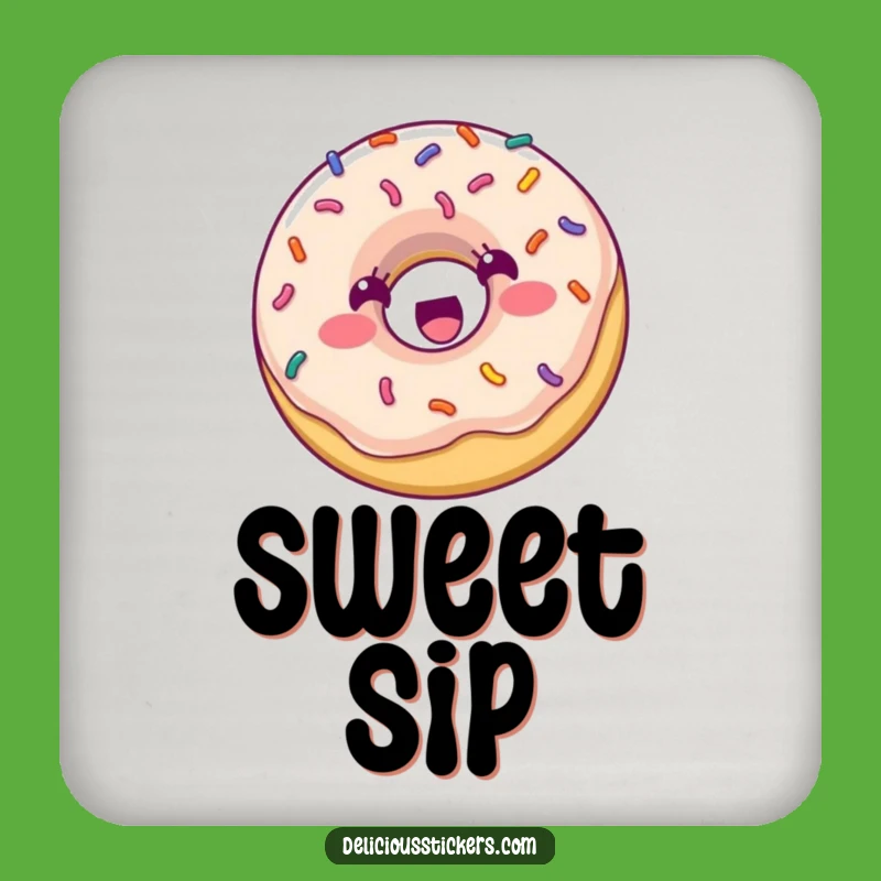 Funny Donut Bouncing Coaster: Protective Sprinkle Character, Humorous Tabletop Decor