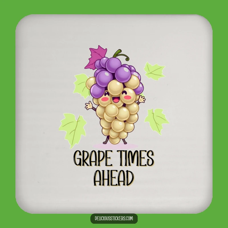 Funny Grape Bunch Dance Drink Coaster: Protect Surfaces with Hilarious Flair!
