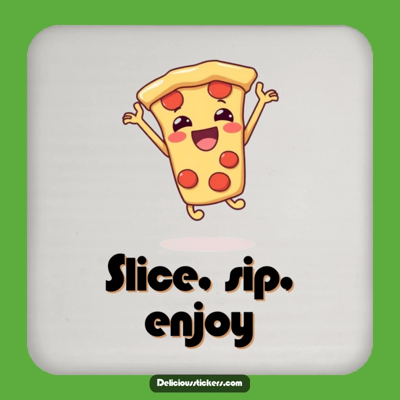 Funny Pizza Slice Jumping Coaster: Protect Surfaces with Cartoon Delight