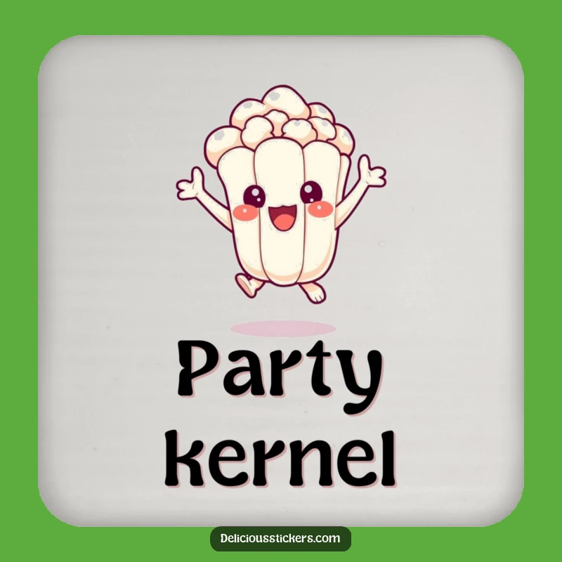 Funny Popcorn Pal Coaster: Protect Your Space with Snack-Time Humor