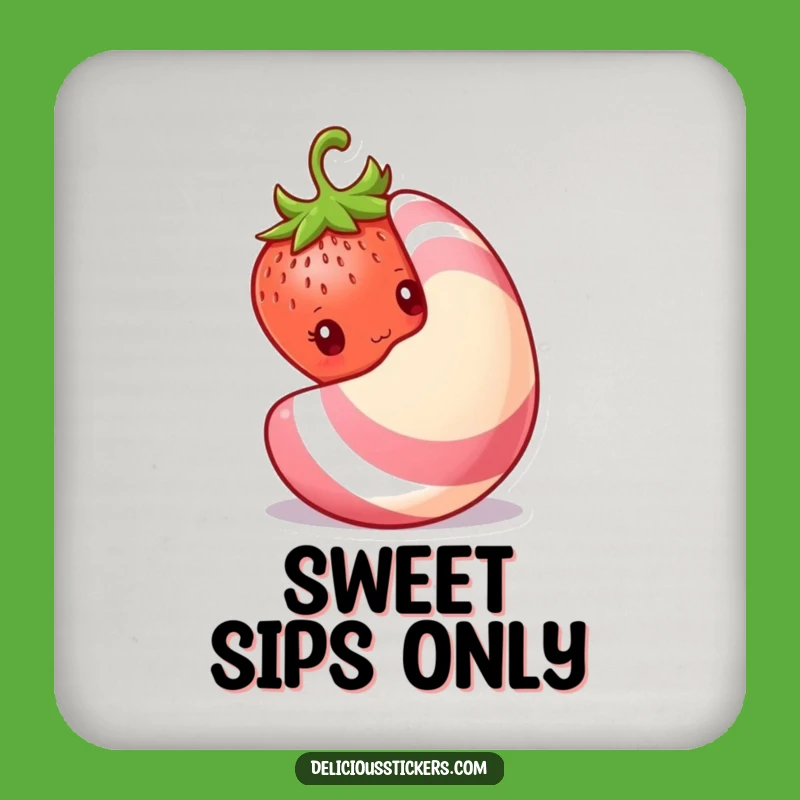 Funny Shy Strawberry Drink Coaster: Protect Surfaces with Bashful Fun