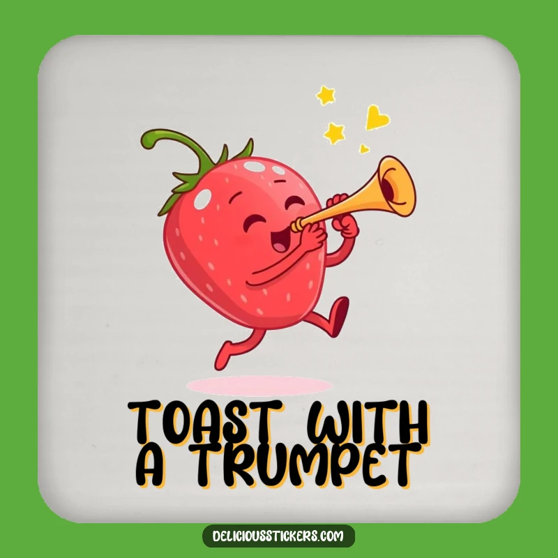 Funny Strawberry Coaster: Protect Surfaces with Musical Fruit Art