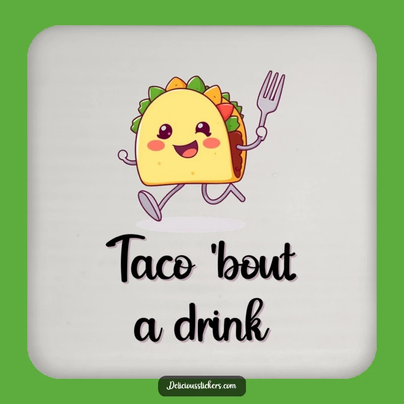 Funny Taco Runner Drink Coaster: Protect Surfaces with This Hilarious Foodie Accessory!