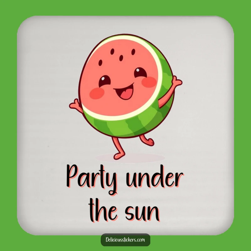 Funny Watermelon Dance Drink Coaster: Protect Surfaces with Fruity Fun