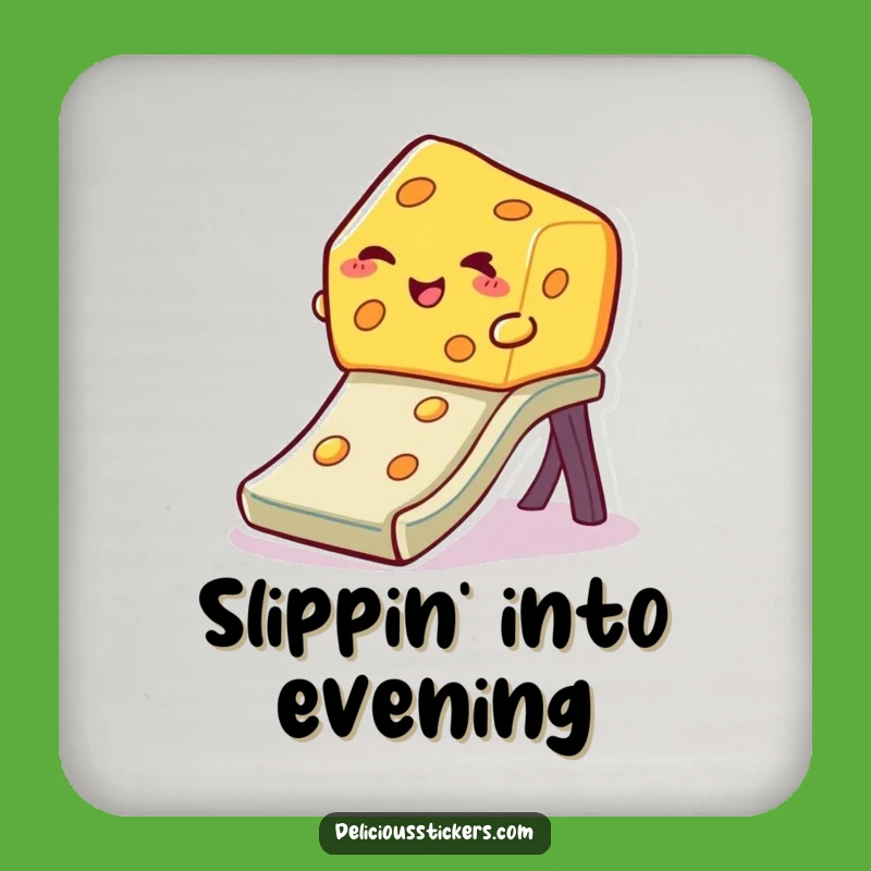 Funny Winking Cheese Drink Coaster: Protect Surfaces with Slippery Fun